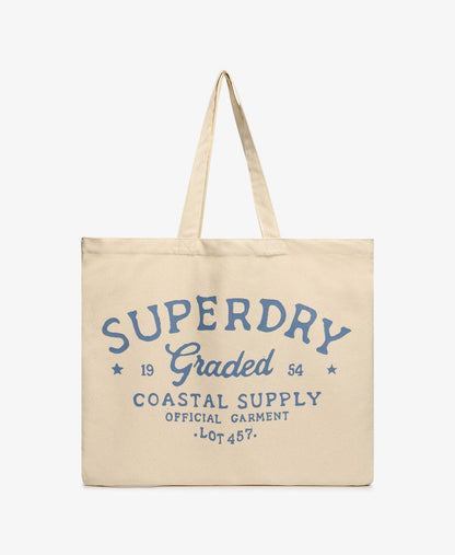 Superdry Tote Bag Natural Brown/Tidal Blue Retro Cult Tote Bag Colour: Richest Navy/Autumn Mustard Material: 100% Cotto