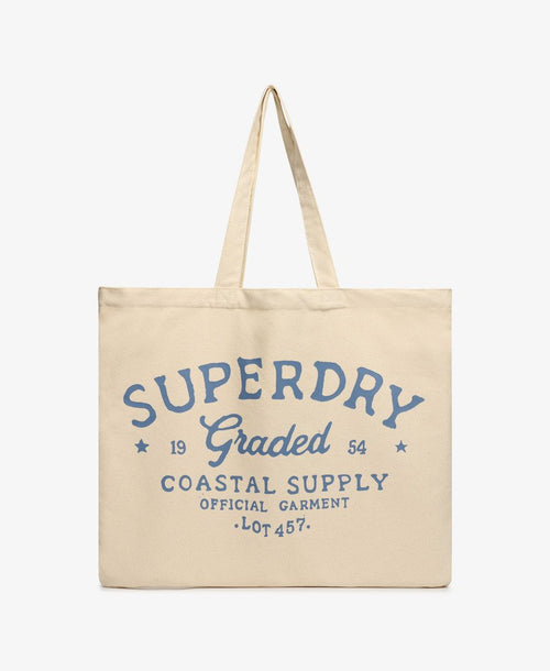 Superdry Tote Natural Brown/Tidal Blue