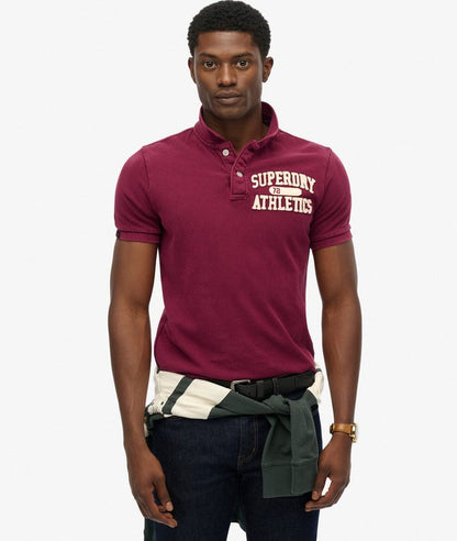 Superdry Vintage Athletic Polo Shirt Rich Burgundy