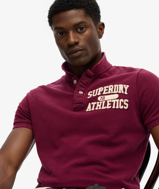 Superdry Vintage Athletic Polo Shirt Rich Burgundy