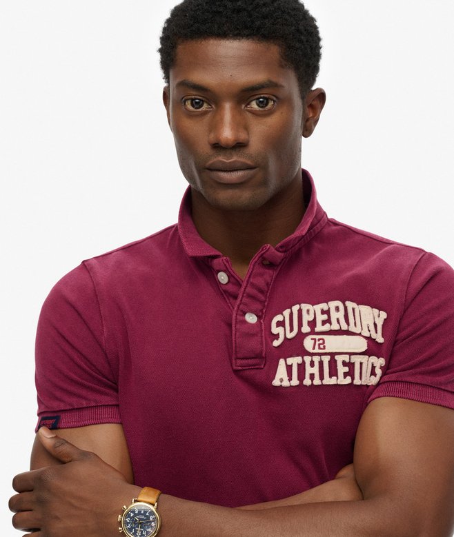 Superdry Vintage Athletic Polo Shirt Rich Burgundy