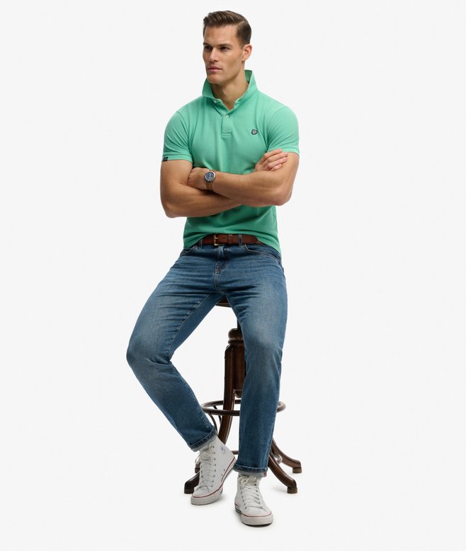 Superdry Vintage Destroy Polo Shirt Spring Bud Green