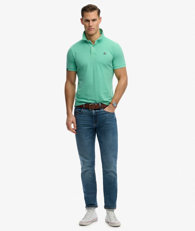 Superdry Vintage Destroy Polo Shirt Spring Bud Green