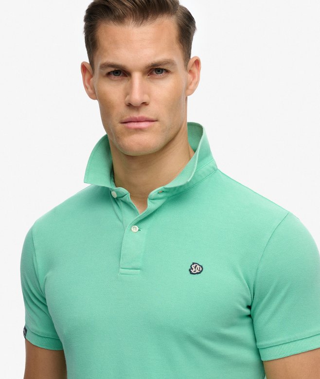 Superdry Vintage Destroy Polo Shirt Spring Bud Green