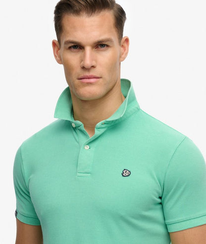 Superdry Vintage Destroy Polo Shirt Spring Bud Green