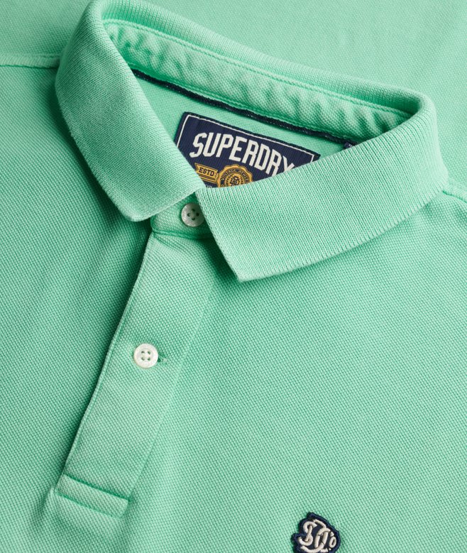 Superdry Vintage Destroy Polo Shirt Spring Bud Green