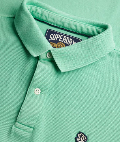 Superdry Vintage Destroy Polo Shirt Spring Bud Green