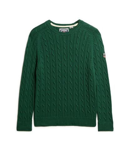 Superdry Slouchy Cable Knit Jumper Dark Green