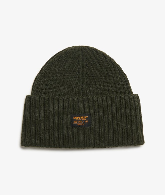 Superdry Workwear Knitted Beanie Surplus Goods Olive Superdry Beanie Superdry Clothing