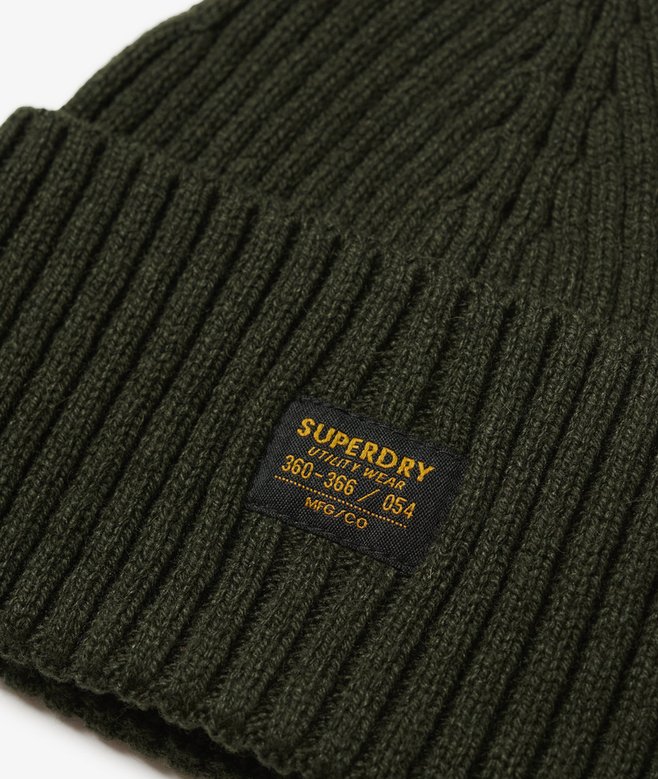 Superdry Workwear Knitted Beanie Surplus Goods Olive