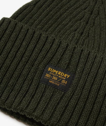 Superdry Workwear Knitted Beanie Surplus Goods Olive