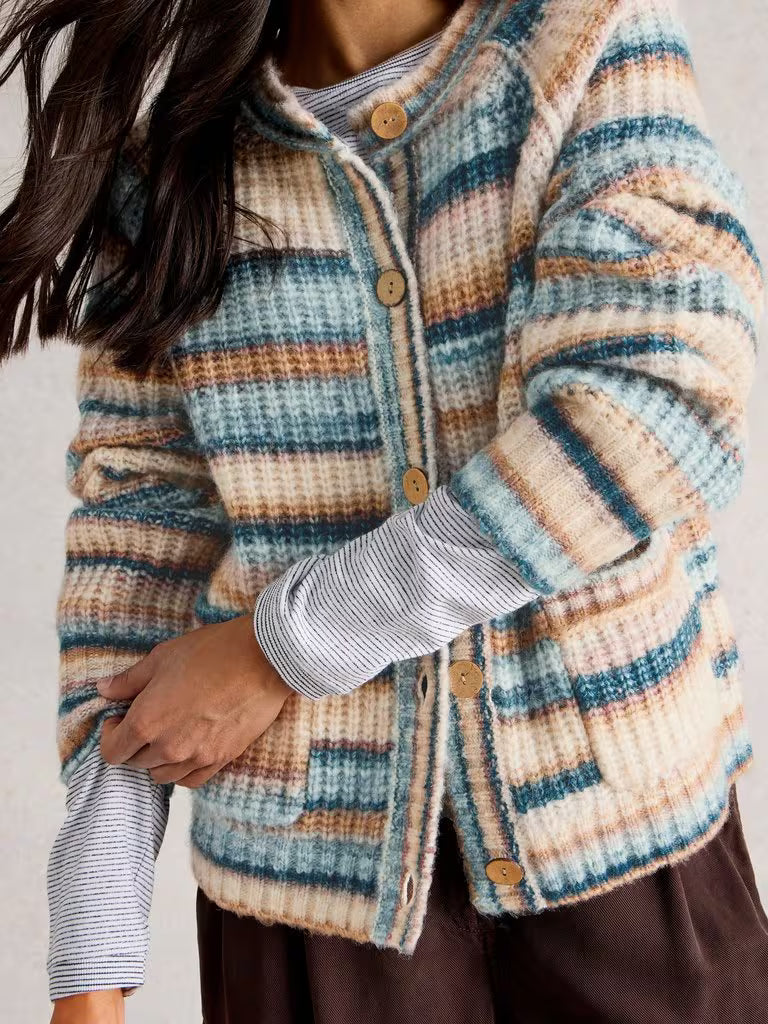 White Stuff Suzanna Cardi Blue Multi