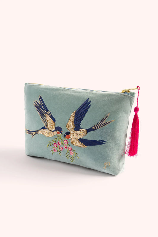 Powder Swooping Swallows Zip Pouch