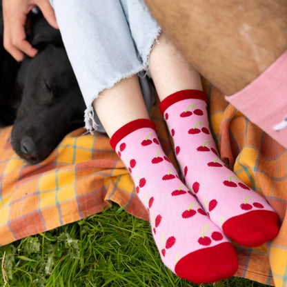 Swole Panda Cherry Bamboo Socks