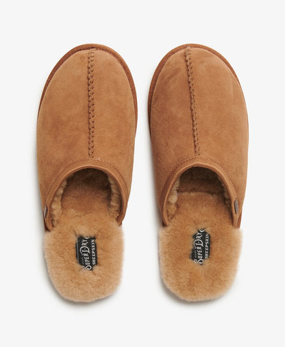 Superdry Suede Mule Slipper Tan