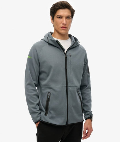 Superdry Tech Logo Loose Zip Hoodie Stormy Weather Blue