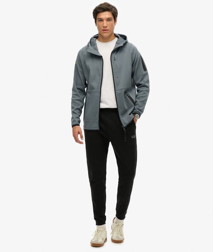 Superdry Tech Logo Loose Zip Hoodie Stormy Weather Blue