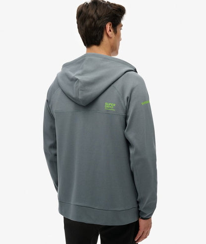 Superdry Tech Logo Loose Zip Hoodie Stormy Weather Blue