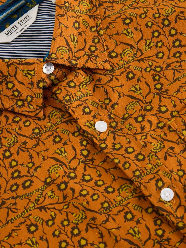 White Stuff Climbing Thorns Printed Shirt Orange