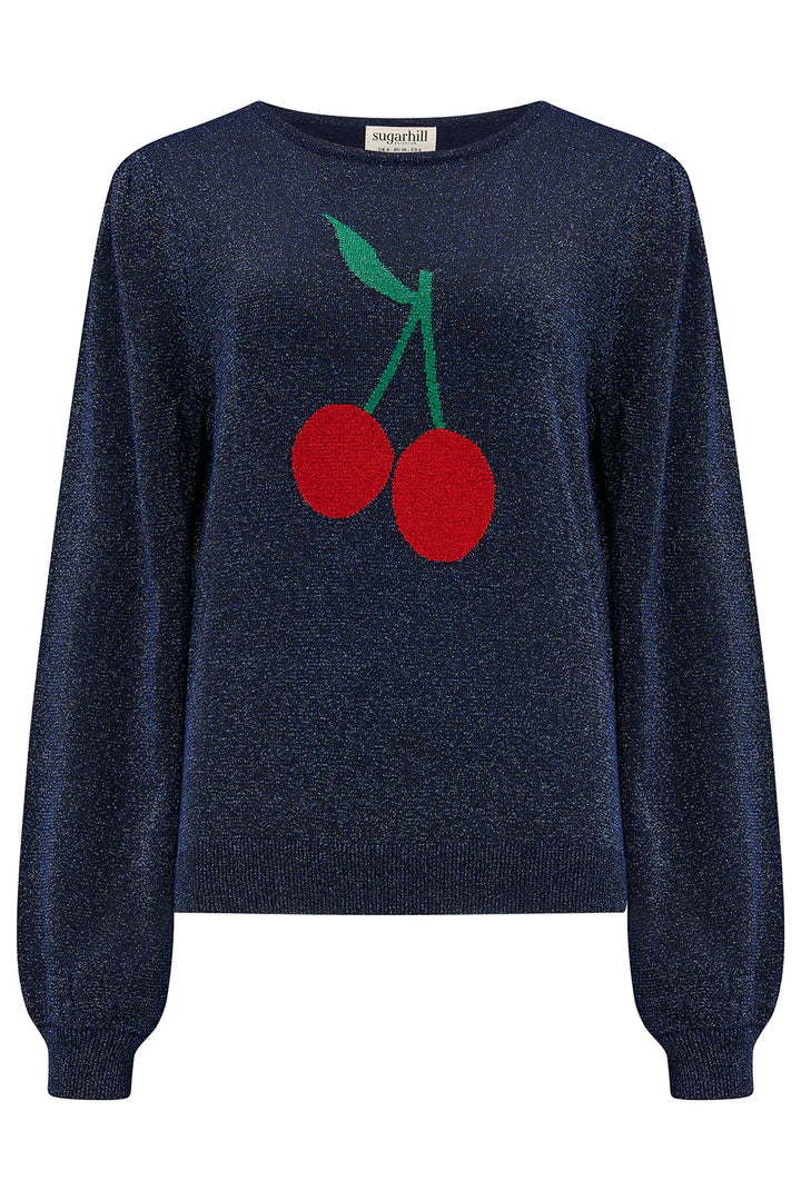 Sugarhill Brighton Tiff Jumper Navy Cherry Good