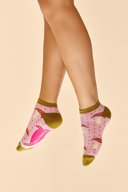 Powder Tiny Toadstools Trainer Socks