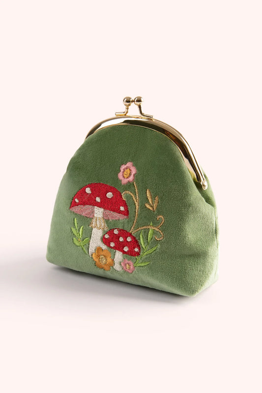 Powder Toadstools Velvet Coin Purse