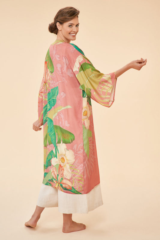 Powder Accessories Powder Clothing Powder Delicate Tropical Kimono Gown in Candy
