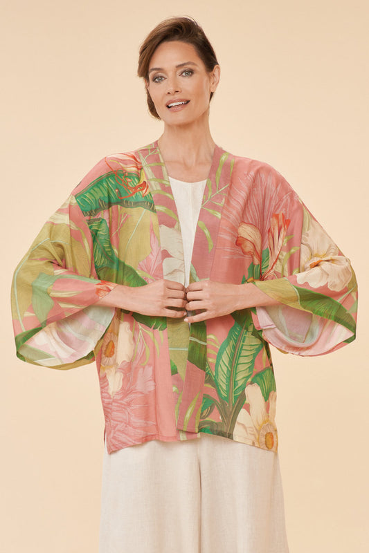 Powder Accessories Powder Clothing Powder Delicate Tropical Kimono Jacket in Candy 