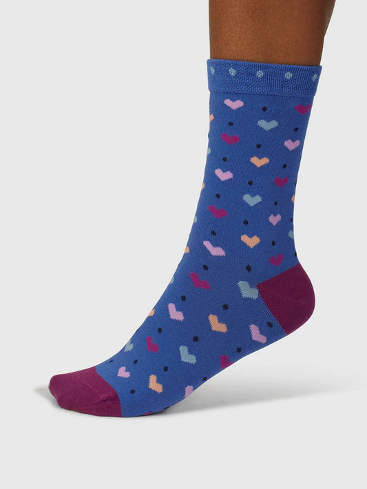 Womens Socks Thought Socks Thought Tyas Heart Organic Cotton Socks Light Sapphire Blue Socks Womens Socks Funky Thought socks Thought socks