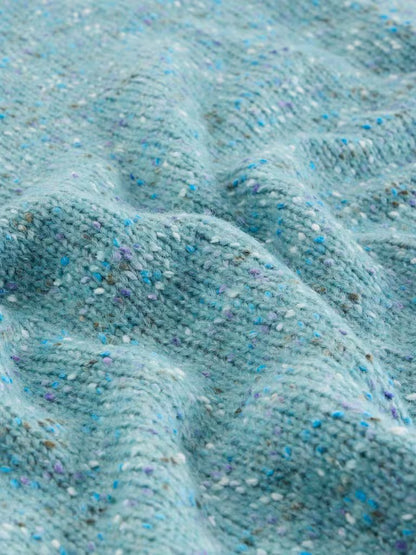 White Stuff Texture V Neck Mid Blue