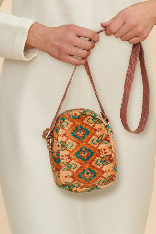 Powder Velvet 'Out & About' Bag Warm Cream Ikat