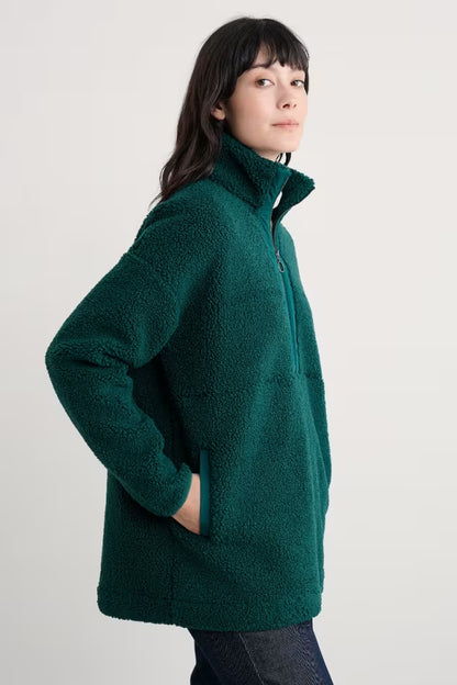 Seasalt Barnaloft Quarter Zip Fleece Verte Seasalt Clothing Womens Jacket Womens fleece
