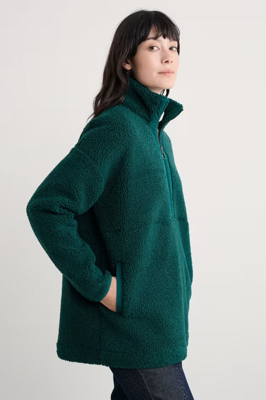Seasalt Barnaloft Quarter Zip Fleece Verte Seasalt Clothing Womens Jacket Womens fleece