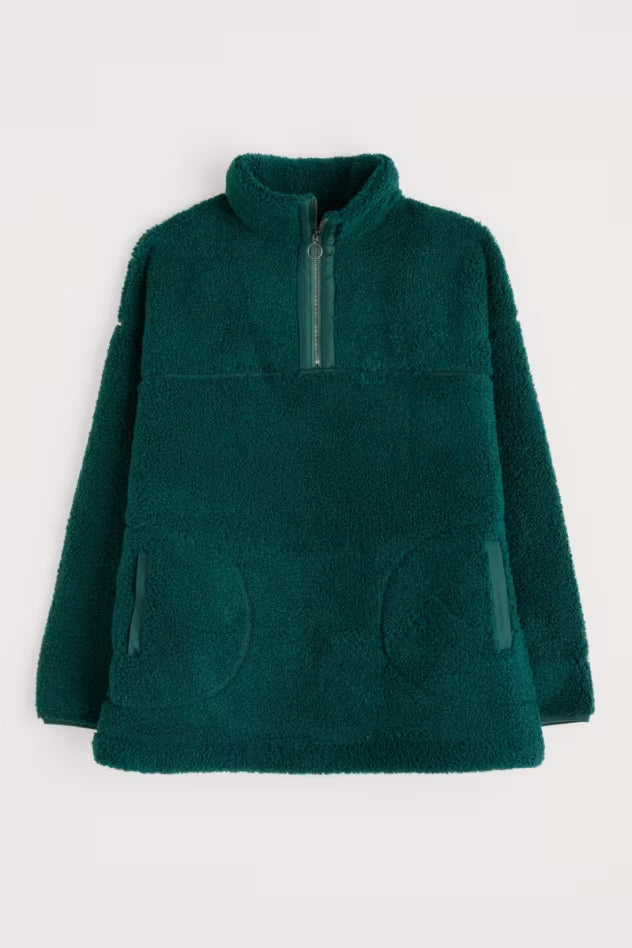 Seasalt Barnaloft Quarter Zip Fleece Verte