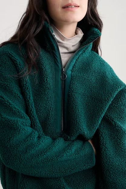 Seasalt Barnaloft Quarter Zip Fleece Verte