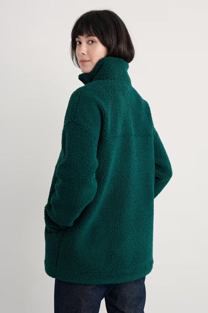 Seasalt Barnaloft Quarter Zip Fleece Verte