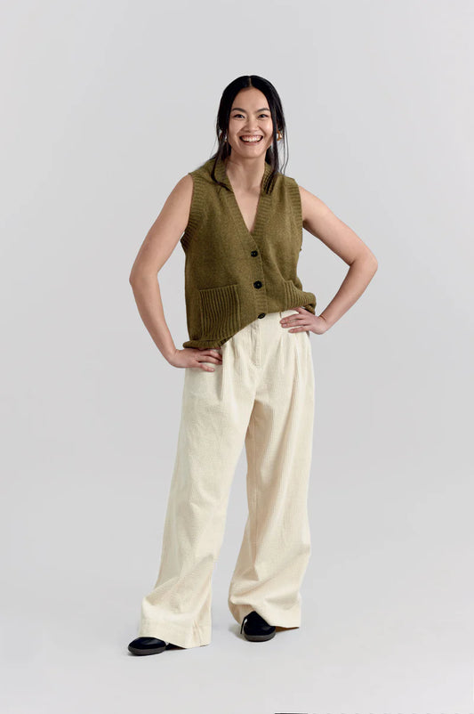 Komodo Clothing Komodo Satoshi Wool Vest Green womens vest The Satoshi Wool Vest seamlessly