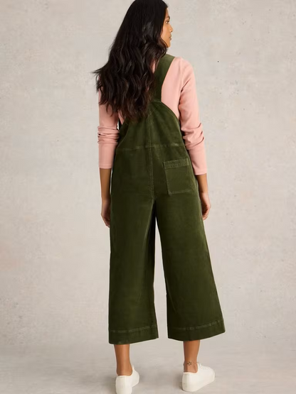 White Stuff Viola Cord Dungaree Dark Green