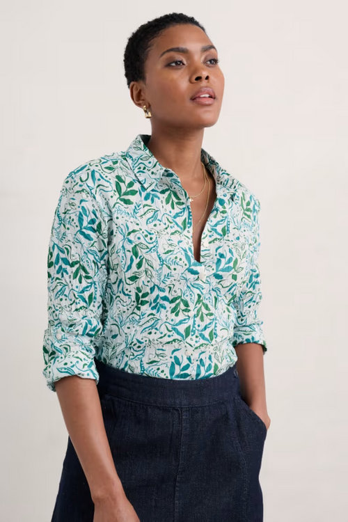 Seasalt Larissa Shirt Wandering Peas Chalk