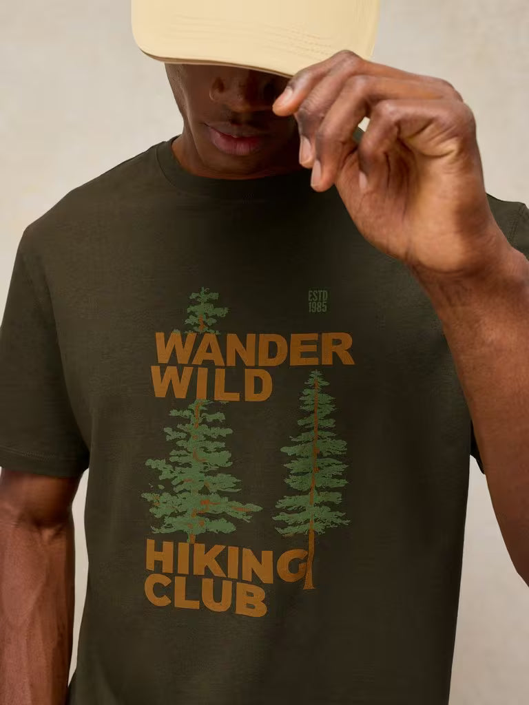 White Stuff Abersoch Graphic Tee Green Print