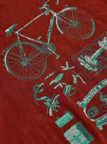 White Stuff Abersoch Graphic Tee Red Print. Men's t-shirt with Crew Neck and Short Sleeve that's Classic Fit and Machine Washable Material: 100% Cotton