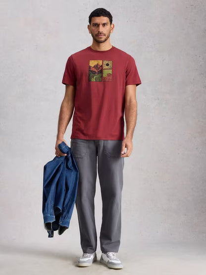 White Stuff Abersoch Hike Graphic Tee Red Print