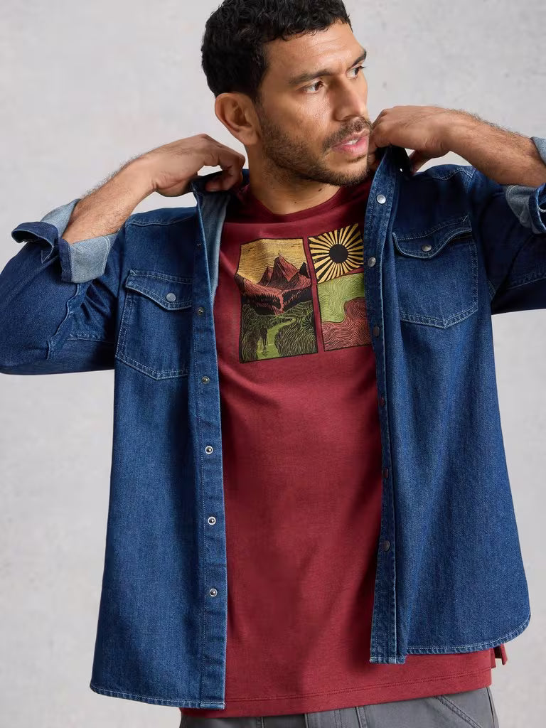 White Stuff Abersoch Hike Graphic Tee Red Print