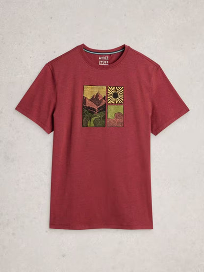 White Stuff Abersoch Hike Graphic Tee Red Print