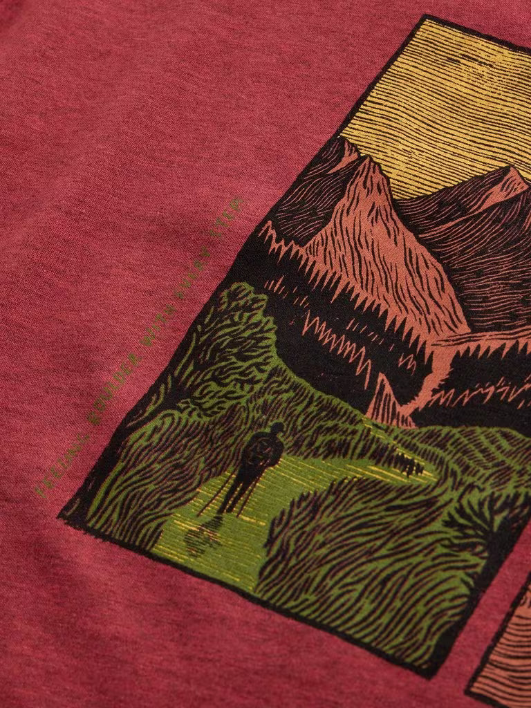 White Stuff Abersoch Hike Graphic Tee Red Print