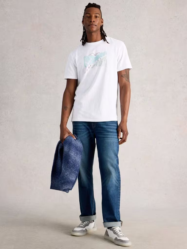 White Stuff Abersoch Pedal Graphic Tee White