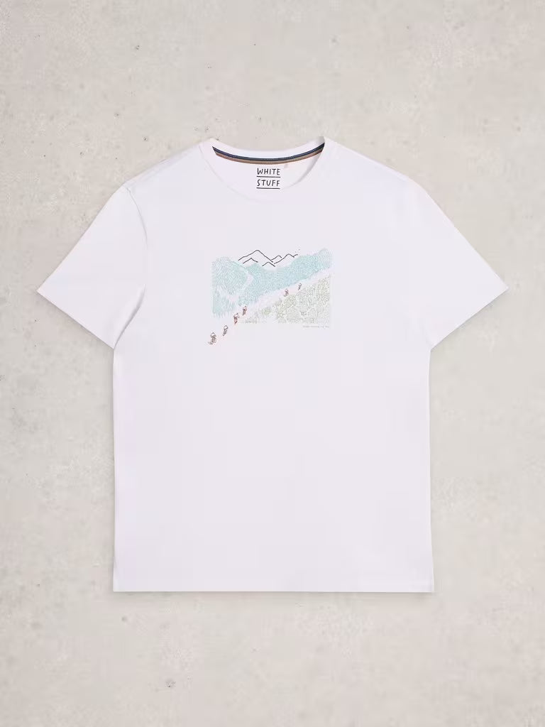 White Stuff Abersoch Pedal Graphic Tee White