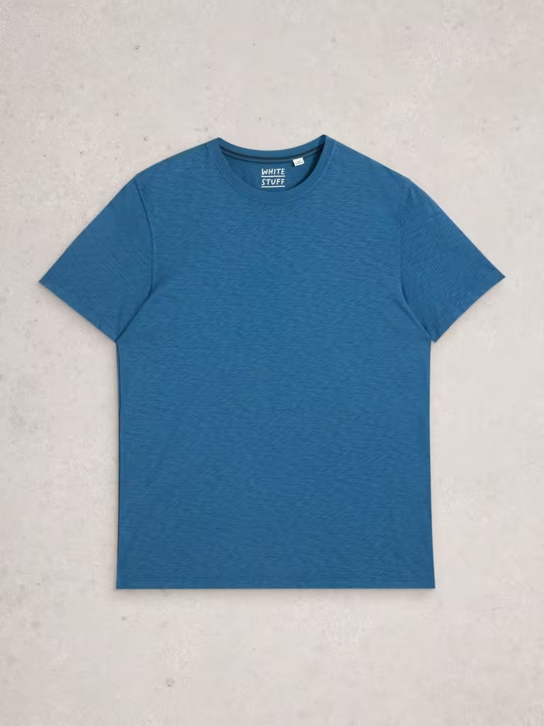 White Stuff Abersoch Short Sleeve Crew Neck Tee Indigo Blue