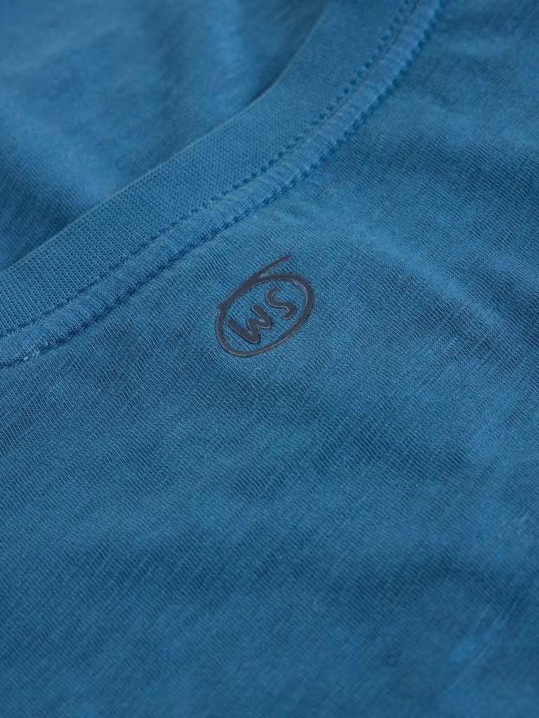 White Stuff Abersoch Short Sleeve Crew Neck Tee Indigo Blue