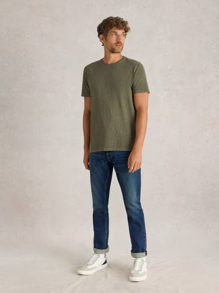 White Stuff Abersoch Short Sleeve Crew Neck Tee Khaki Green